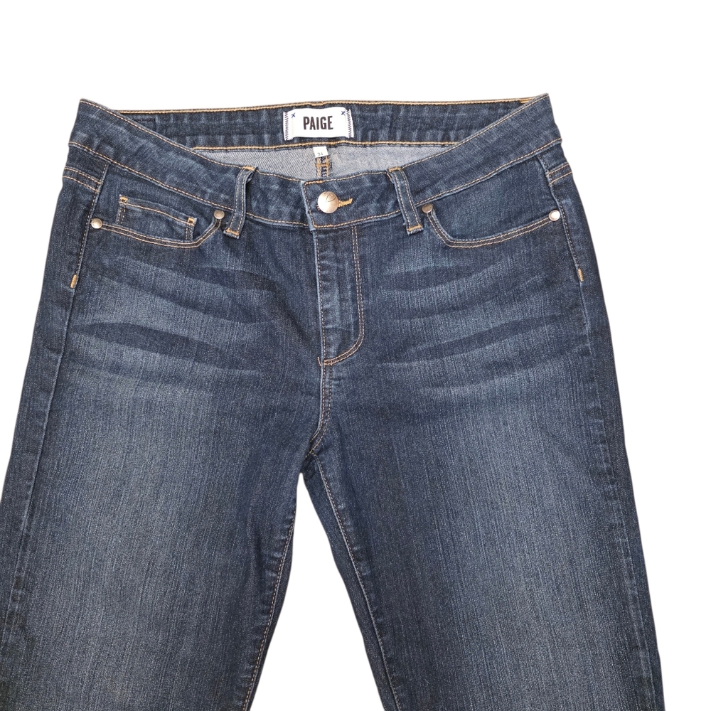 Paige Ankle Zipper Women's Blue Skinny Jeans Slim Size 31 - Picture 2 of 12